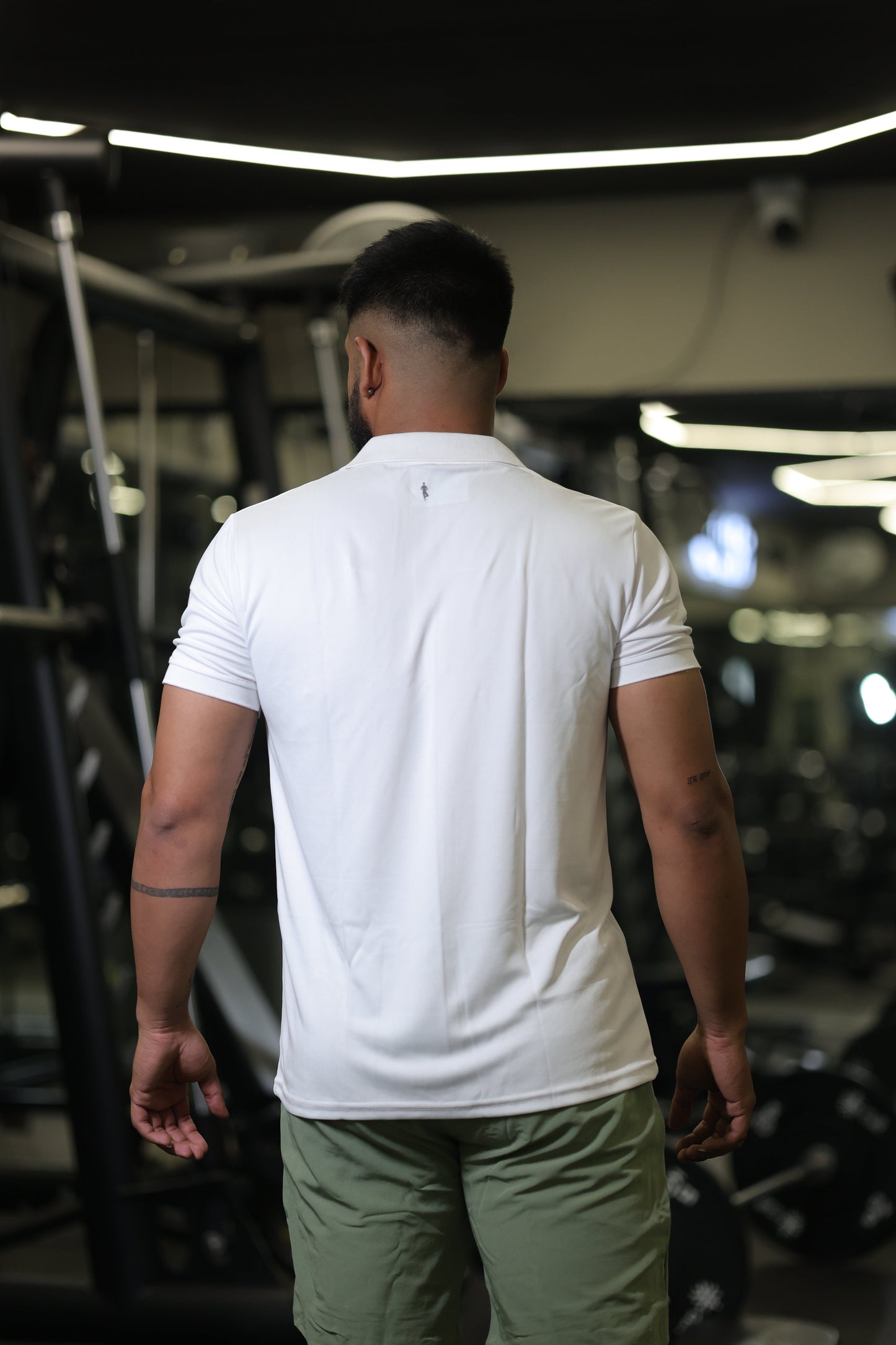 The Bane slim fit shorts and Tee set; Olive Sage green-White
