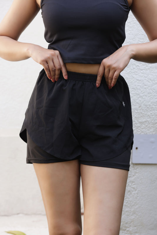 The Alexis Running Shorts-Black