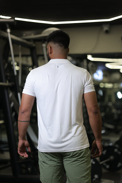 The Bane slim fit shorts and Tee set; Olive Sage green-White