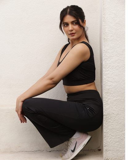 The Rachel Flared Trousers-Black