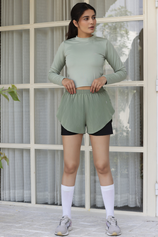 The Alexis Running Shorts set- Sage green