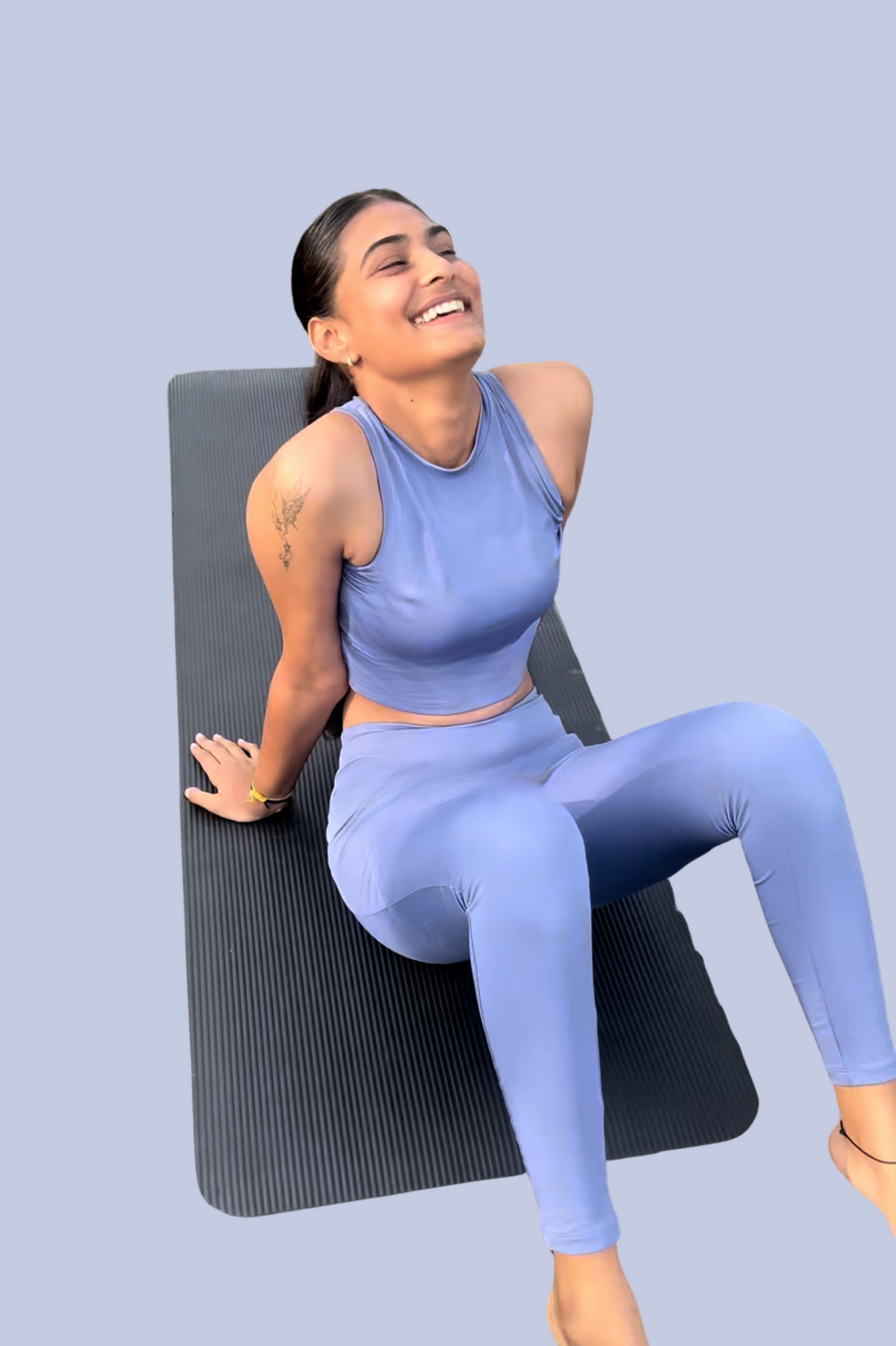 The Georgina High-Waisted Multi-Pocket Gym Co-Ord Set | Powder Blue