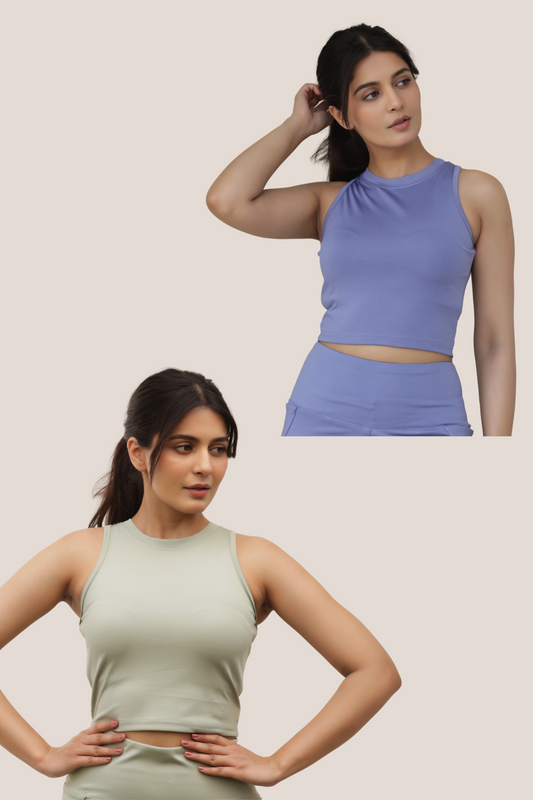 The Blair top pack of 2 - Blue, Sage green