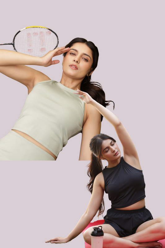 The Blair top pack of 2 - Black, Sage green